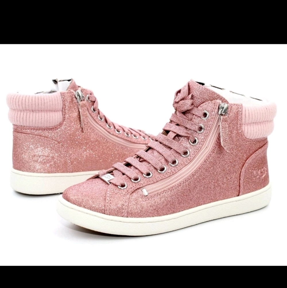 ✨️NIB✨️ Ugg Olive Pink Glitter High Top Shoes, Womens Size 11